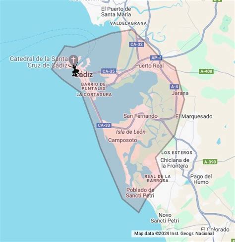 cadiz spain map google.